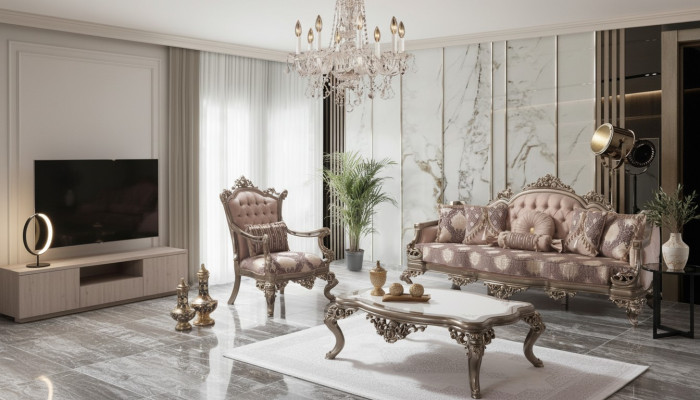 Sofá Conjunto de sofá de tres plazas Sillón Sofá Set Beige Sofá tapizado