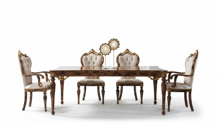 Conjunto de comedor clásico, esquina de comedor, comedor, mesa de comedor, juego de madera de 7 piezas, marrón.