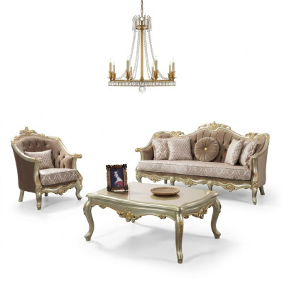 Sofá de tela Conjunto de sofá Tapizado Sofá beige Chesterfield Set