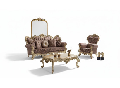 Sofá de tela Chesterfield morado, conjunto de 3+1