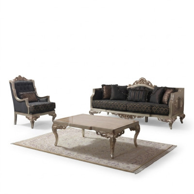 Sofá conjunto sala de estar sofá Chesterfield set gris tela.