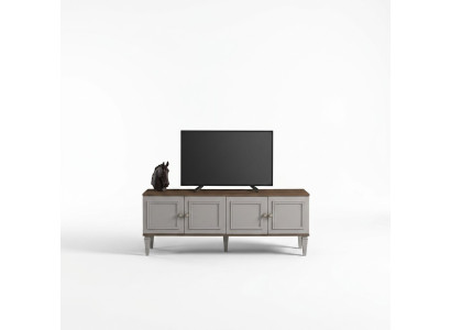 Conjunto de sala de estar TV Soporte Mesa de centro de madera Gris RTV Mueble bajo Juego