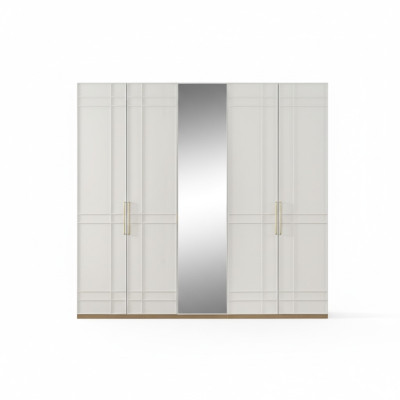 Armarios Armario Armarios Blanco Madera Espejo 5 Puertas Nuevo