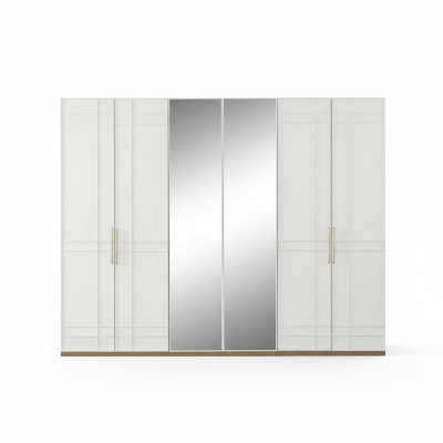 Armarios Armarios roperos Armario ropero Blanco Madera Espejo 6 puertas Nuevo