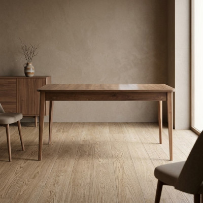 Mesa de comedor extensible de madera marrón de 160 cm.