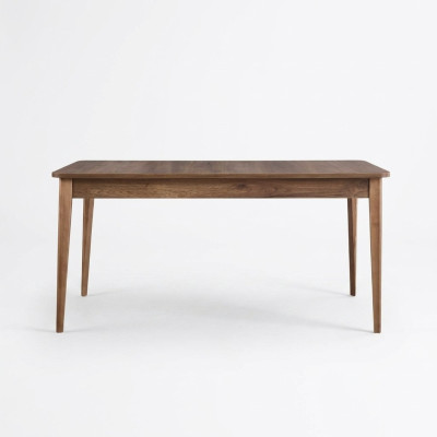 Mesa de comedor extensible de madera marrón de 160 cm.