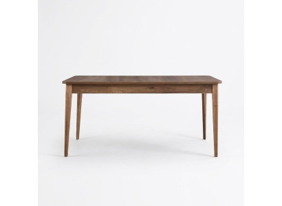 Mesa de comedor extensible de madera marrón de 160 cm.