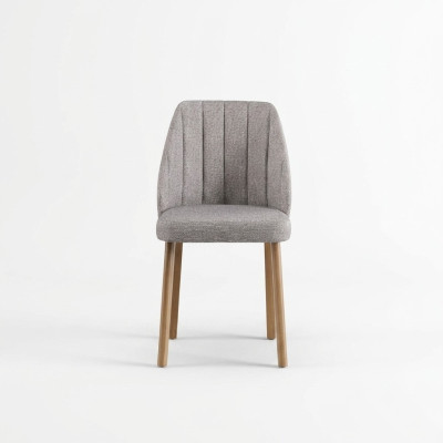 Conjunto de sillas de comedor, 6 piezas, sillas de tela gris, asiento de comedor.