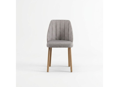 Conjunto de sillas de comedor, 6 piezas, sillas de tela gris, asiento de comedor.