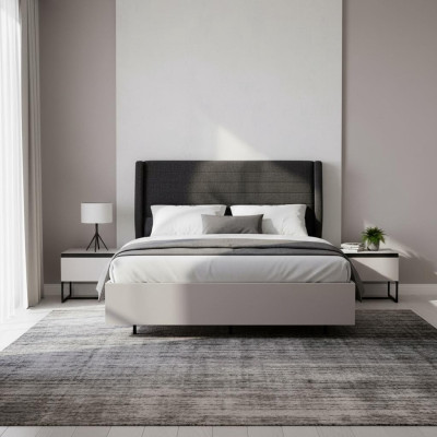 Conjunto de dormitorio completo Cama doble de madera de 3 piezas Diseño blanco