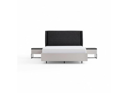 Conjunto de dormitorio completo Cama doble de madera de 3 piezas Diseño blanco