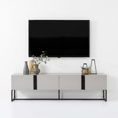 Mueble de televisión soporte de TV armario RTV mesa de TV salón blanco madera moderno