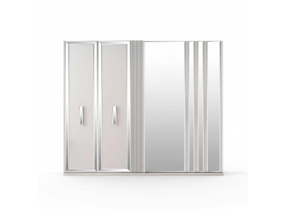 Diseño de armarios de lujo Armario con espejo grande Blanco Madera Moderno