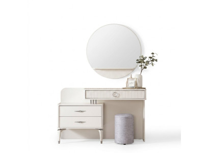 Moderno juego de mesa consola de tocador tocador cómoda conjunto de 3 piezas blanco