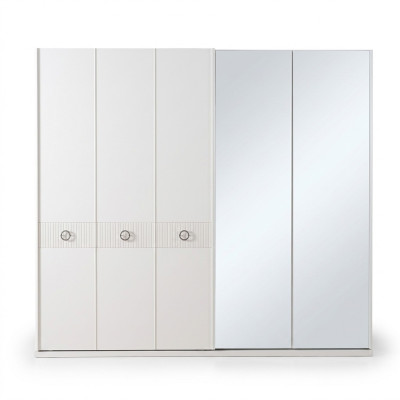 Armario Blanco Dormitorio Espejo Armarios de Ropa de Madera