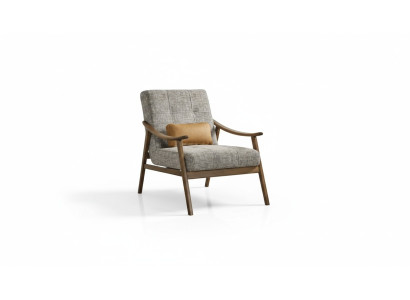 Sillón orejero de poliéster gris para sala de estar moderna