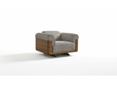 Sillón de tela, sillón orejero, 1 asiento, poliéster, gris, sala de estar, moderno.