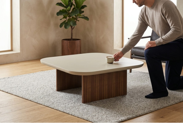 Mesa de centro Mesa auxiliar Mesa de sala Mesa Gris Madera Diseño Muebles