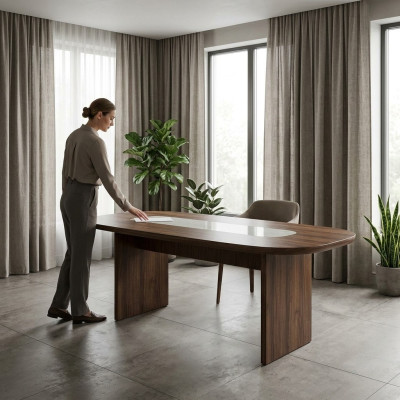 Mesa de comedor Mesa de comedor Mesa Rincón de comedor Madera Marrón Comedor 208 cm
