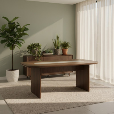 Mesa de comedor Mesa de comedor Mesa Rincón de comedor Madera Marrón Comedor 208 cm
