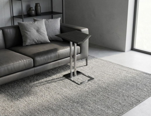 Mesa auxiliar mesa mesa de café sala de estar acero inoxidable plata muebles