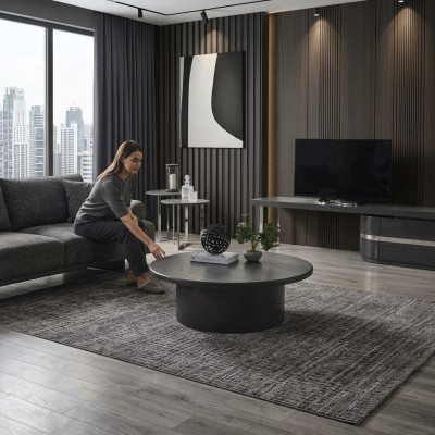 Mesa de centro mesita de noche mesa de sala de estar Gris Madera Diseño Muebles