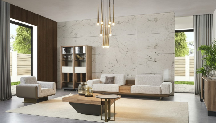 Conjunto de sofás de cuatro plazas, sillón, tela, sofá de tela moderno.