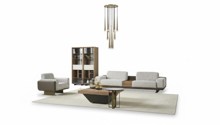 Conjunto de sofás de cuatro plazas, sillón, tela, sofá de tela moderno.