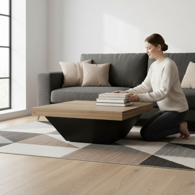 Mesa de centro Mesa de café Mesa auxiliar Sala de estar Marrón Mesa de madera Diseño Muebles
