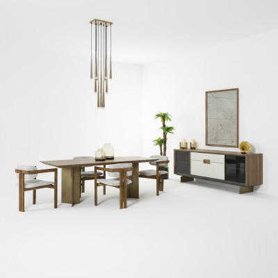 Esquina de comedor Conjunto de comedor Juego de muebles de mesa de comedor de 9 piezas Comedor Marrón Madera Nuevo