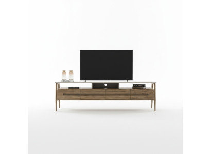 RTV - Mueble de TV con soporte, mueble de sala, aparador, armario de madera marrón elegante.