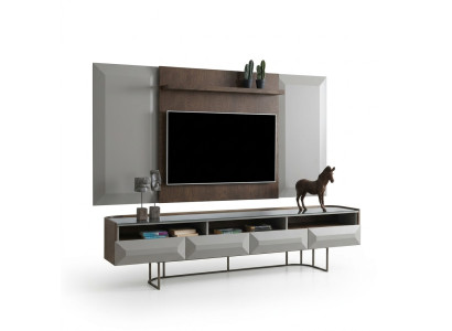 Grupo RTV Tablero de TV Soporte de TV Aparador Panel 2 piezas Madera Marrón Estante