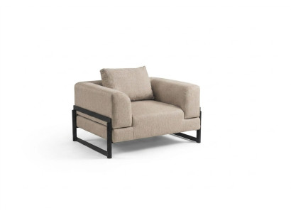 Sillón individual de tela, orejero, asiento de poliéster gris, nuevo para sala de estar