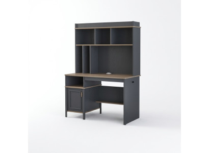 Escritorio estanterías mesa de oficina escritorio de ordenador madera gris habitación de niños.
