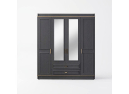 Armario de ropa Armario infantil Armario Madera Espejo Gris Armario de madera