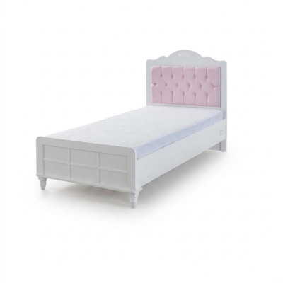 Cama infantil Dormitorio infantil Muebles de dormitorio infantil Rosa Madera Chesterfield