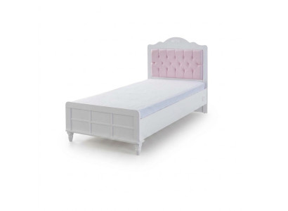 Cama infantil Dormitorio infantil Muebles de dormitorio infantil Rosa Madera Chesterfield