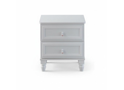 Consolas de noche de madera moderna blanca para dormitorio de niñas.