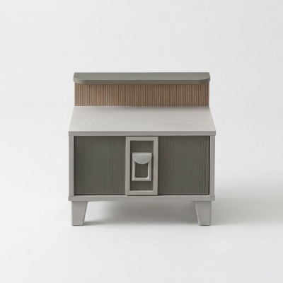 Mesita de noche, consolas de noche, consolas de madera, dormitorio infantil, moderno, gris, para niña.
