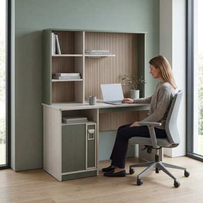 Escritorio estanterías mesa de ordenador madera gris habitación infantil mesa infantil