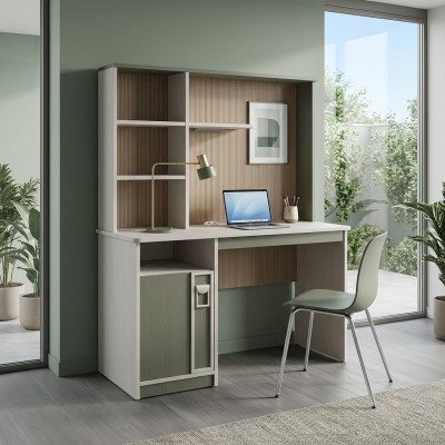 Escritorio estanterías mesa de ordenador madera gris habitación infantil mesa infantil