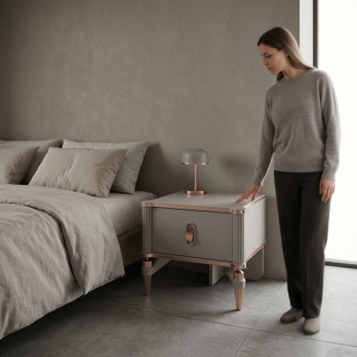 Diseño mesa de noche consola de noche consolas madera moderno beige niña