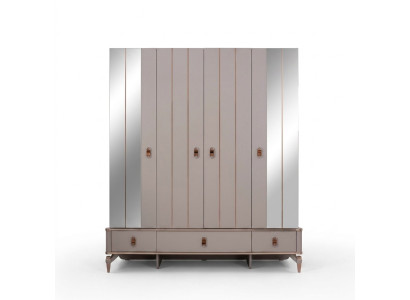 Armario de ropa Armario para niños Armario de madera Armario Madera Beige Espejo