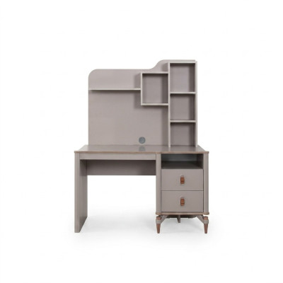 Escritorio Mesas de oficina Mesas de ordenador Beige Muebles de oficina Madera Mesa Estantes