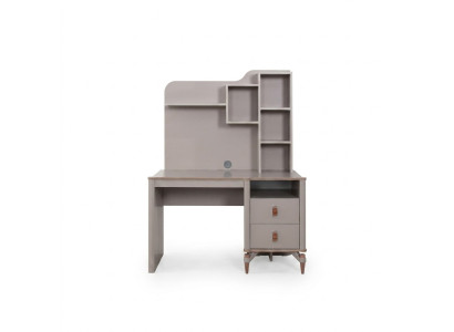 Escritorio Mesas de oficina Mesas de ordenador Beige Muebles de oficina Madera Mesa Estantes