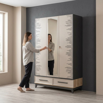 Armario moderno para niños de madera color beige