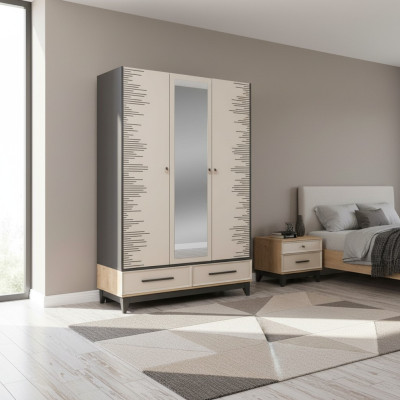 Armario moderno para niños de madera color beige
