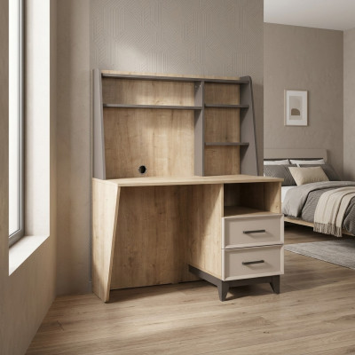 Escritorio de computadora marrón para niños muebles de madera mesa estantes