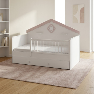 Parque infantil Cuna Cuna de madera Blanca Cama moderna