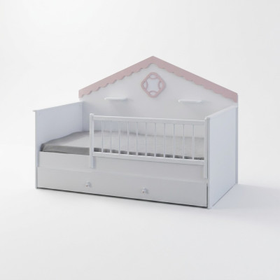 Parque infantil Cuna Cuna de madera Blanca Cama moderna